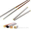 Chopsticks Titanium Folding Chopsticks with Wood Hollow